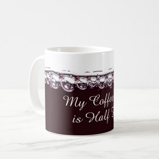 赤ワインは私のカップの半分が満おもしろい杯 コーヒーマグカップ (正面左)