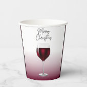赤ワインをテーマにしたクリスマス 紙コップ (正面)