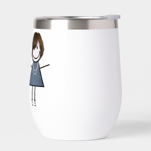 赤ワインを付けたスティックフィギュアの女の子 (左面)