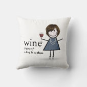赤ワインを付けたスティックフィギュアの女の子 クッション (裏面)