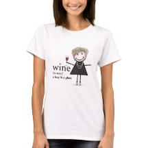 赤ワインを付けたスティックフィギュアの女の子