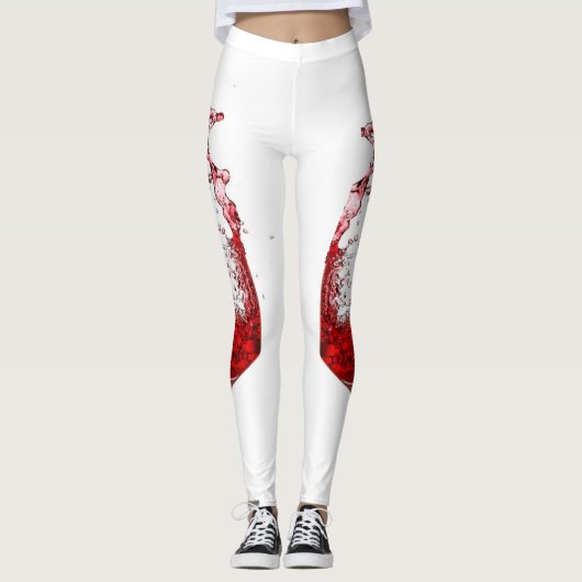 赤ワインを散らすワイングラス レギンス (正面)