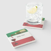 赤ワインを注いでいる ストーンコースター (横)