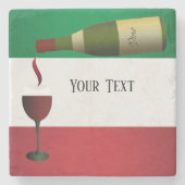 赤ワインを注いでいる ストーンコースター (正面)