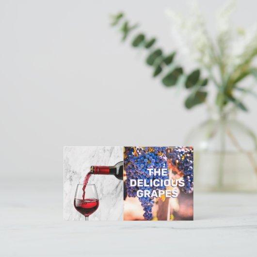 赤ワインを注ぐ | ワイン葡萄 名刺 (スタンド正面)