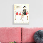 赤ワインを飲む女性 キャンバスプリント (インサイチュ (リビング))