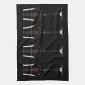 赤ワインを黒に塗ったワイングラス キッチンタオル (縦)