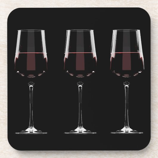 赤ワインを黒に塗ったワイングラス コースター (正面)