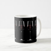 赤ワインを黒に塗ったワイングラス コーヒーマグカップ (正面右)