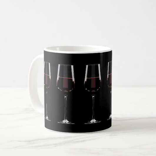赤ワインを黒に塗ったワイングラス コーヒーマグカップ (正面左)