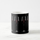 赤ワインを黒に塗ったワイングラス コーヒーマグカップ (中央)