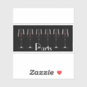 赤ワインを黒に塗ったワイングラス シール (シート)