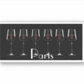 赤ワインを黒に塗ったワイングラス シール (正面)