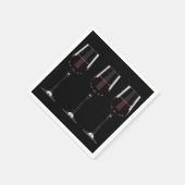 赤ワインを黒に塗ったワイングラス スタンダードカクテルナプキン (角)