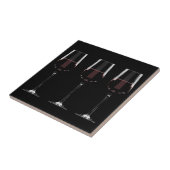 赤ワインを黒に塗ったワイングラス タイル (側面)