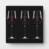赤ワインを黒に塗ったワイングラス フォトプラーク (正面)