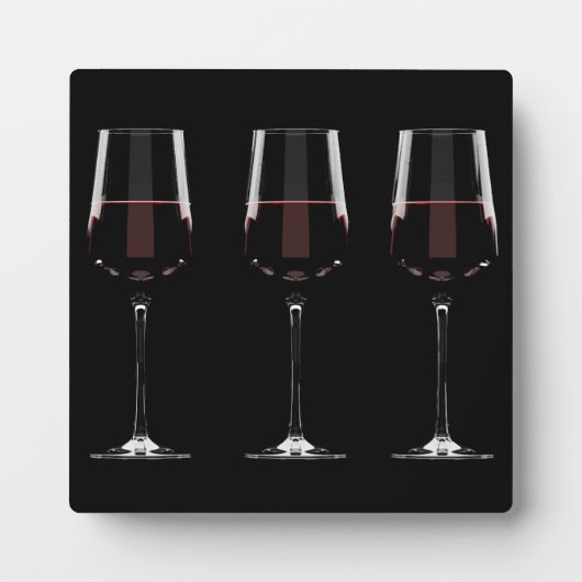 赤ワインを黒に塗ったワイングラス フォトプラーク (正面)