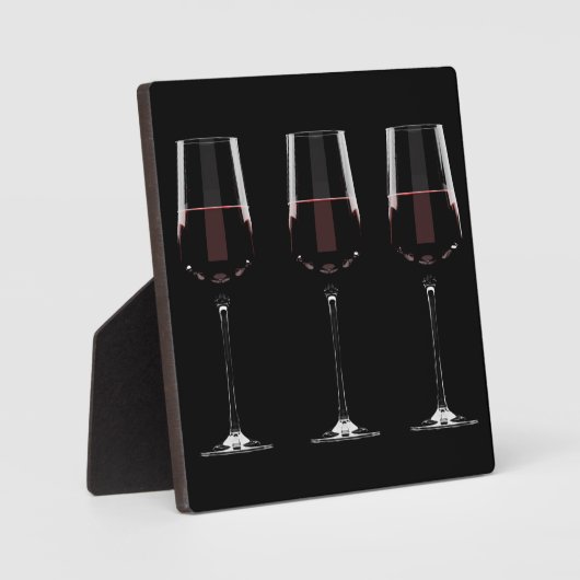 赤ワインを黒に塗ったワイングラス フォトプラーク (正面)