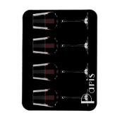 赤ワインを黒に塗ったワイングラス マグネット (縦)