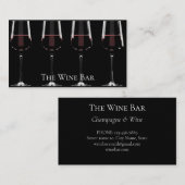 赤ワインを黒に塗ったワイングラス 名刺 (正面/裏面)