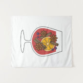 赤ワインクリスマススケッチ タペストリー (正面(横))