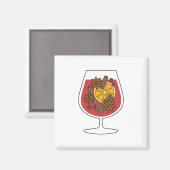 赤ワインクリスマススケッチ マグネット (正面/裏面)