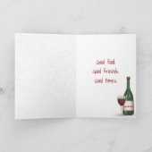 赤ワイングラスありがとう サンキューカード (内部)