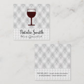 赤ワイングラスのアイコン |ホワイトウィーブアップホルスター スクエア名刺 (正面/裏面)