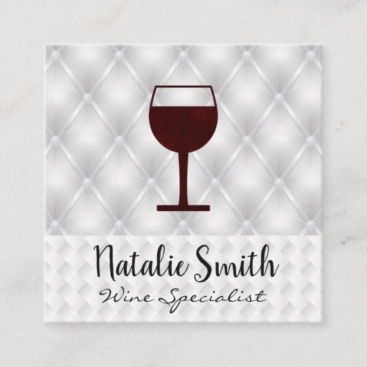 赤ワイングラスのアイコン |ホワイトウィーブアップホルスター スクエア名刺 (正面)