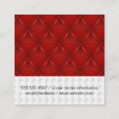 赤ワイングラスのアイコン |白い織り赤いアッホールスター スクエア名刺 (裏面)