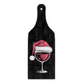 赤ワイングラスのクリスマスおもしろいクリスマス カッティングボード (正面)