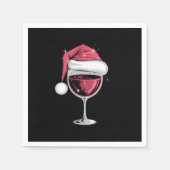 赤ワイングラスのクリスマスおもしろいクリスマス スタンダードカクテルナプキン (正面)