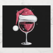 赤ワイングラスのクリスマスおもしろいクリスマス スパークリングワインラベル (シングルラベル)