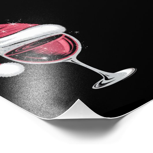 赤ワイングラスのクリスマスおもしろいクリスマス フォトプリント            (角)