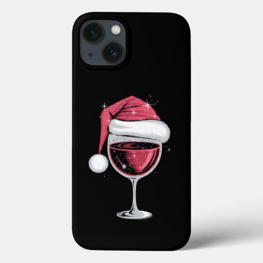 赤ワイングラスのクリスマスおもしろいクリスマス Case-Mate iPhoneケース (裏面)