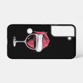 赤ワイングラスのクリスマスおもしろいクリスマス SAMSUNG GALAXYケース (裏面横)