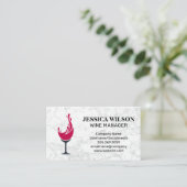 赤ワイングラスのスプラッシュ 名刺 (スタンド正面)