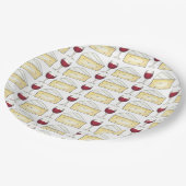 赤ワイングラスのブリーチーズカクテルパーティープレート ペーパープレート (アングル)