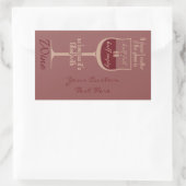 赤ワイングラスカスタムシール 長方形シール (バッグ)