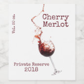 赤ワイングラスパーソナライズされたワインラベル ワインラベル (シングルラベル)