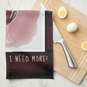 赤ワイングラス半空フルことわざ水色 キッチンタオル (四つ折り)