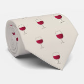 赤ワイングラス模様お祝いパーティーネクタイ ネクタイ (ロール)