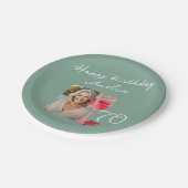 赤ワイングラス水の色の誕生日パーティーフォト ペーパープレート (アングル)