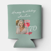 赤ワイングラス水の色70誕生日写真 缶クーラー (裏面)