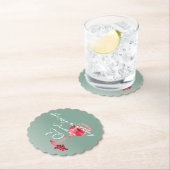 赤ワイングラス水の色70th誕生日パーティー ペーパーコースター (インサイチュ)