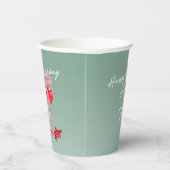 赤ワイングラス水の色70th誕生日パーティー 紙コップ (右)