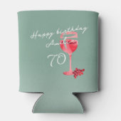 赤ワイングラス水の色70th誕生日パーティー 缶クーラー (裏面)