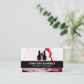 赤ワイングラス注ぎ |ボトル 名刺 (スタンド正面)