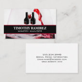 赤ワイングラス注ぎ |ボトル 名刺 (正面/裏面)