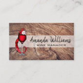 赤ワイングラス注ぐスプラッシュ 名刺 (正面)